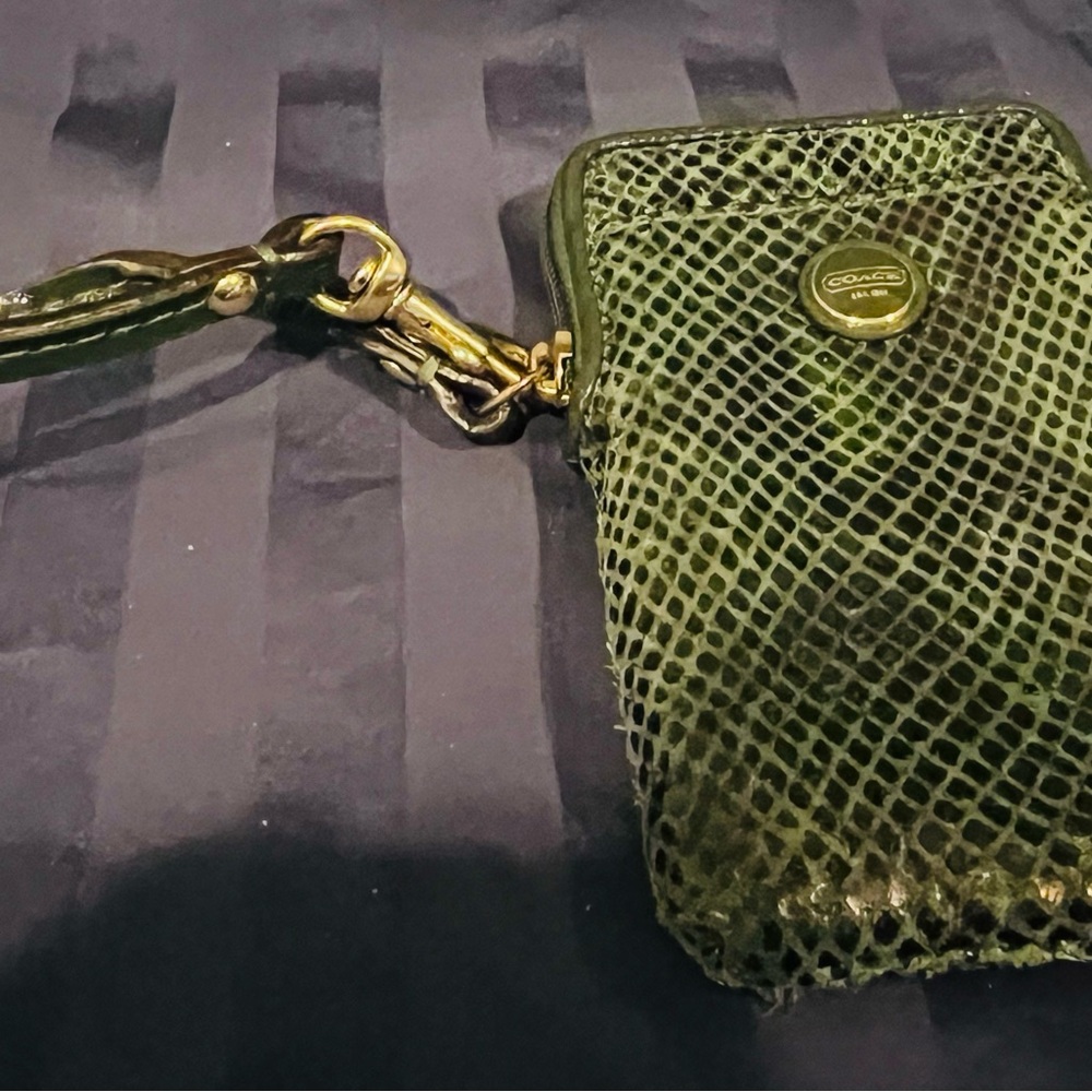 Coach Green Python Skin Wristlet - image 1